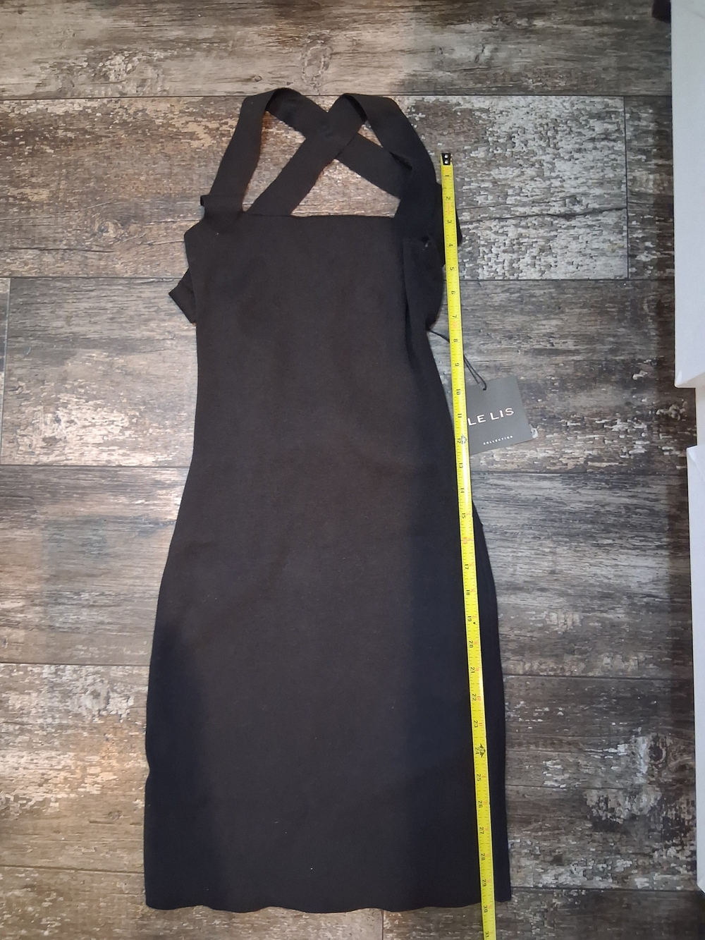 Le Lis Black Cross-Strap Mini Dress